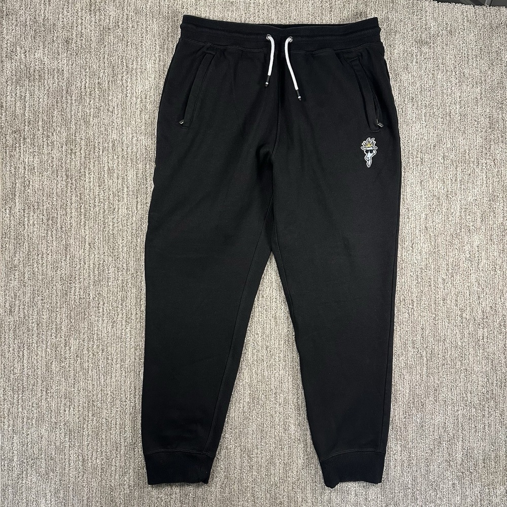 GOAT USA Mens Joggers Black Fleece Sweatpants Embroidered Logo Size‎ XL